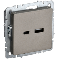 BRITE Розетка USB A+C 18Вт РЮ11-1-БрШ шампань IEK