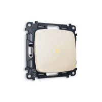 MO302030 Комплект механизма 1-кл проходного выключателя с подсветкой 3200K OMEGA Бежевый глянец QUANT OP3020, VM105, G22Y AMBRELLA VOLT