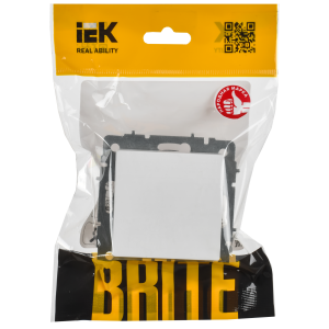 BRITE Выключатель 1-клавишный самовозвратный 10А ВС10-1-4-БрАБ арктический белый IEK