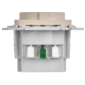 FLITE Розетка 1-местная с заземлением с защитными шторками 16А с USB A+A 3,1А безвинтовое крепление РСЮша11-1-ФлЛ льняной IEK