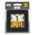 BRITE Рамка 1-местная РУ-1-2-Бр стекло черный RE IEK