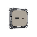 MO371010 Комплект механизма розетки OMEGA Серо-бежевый матовый 2USB A+C 20W (быстрая зарядка) QUANT (OP3710, VM177) AMBRELLA VOLT
