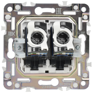 SKANDY Розетка компьютерная двойная RJ45 кат.6 SK-K04N металл никель IEK