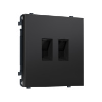 MS812110 Комплект механизма компьютерной двойной розетки SIGMA Черный матовый RJ-45 (8P8C) CAT6 с/ш QUANT PRO (SP8121, PR189)