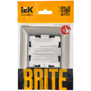 BRITE Рамка 1-местная РУ-1-Бр металл хром/никель IEK
