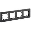 BRITE Рамка 4-местная РУ-4-1-Бр металл черный RE IEK