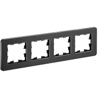 BRITE Рамка 4-местная РУ-4-1-Бр металл черный RE IEK