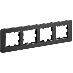 BRITE Рамка 4-местная РУ-4-1-Бр металл черный RE IEK