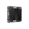 MO805010 Комплект механизма 3-кл выключателя OMEGA Черный матовый 10A-250V QUANT OP8050, VM133 AMBRELLA VOLT