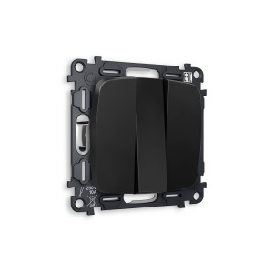 MO805010 Комплект механизма 3-кл выключателя OMEGA Черный матовый 10A-250V QUANT OP8050, VM133 AMBRELLA VOLT