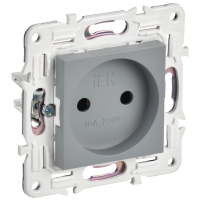 SKANDY Розетка без заземления без защитных шторок 10А SK-R02Gr серый IEK