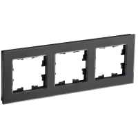 BRITE Рамка 3-местная РУ-3-2-Бр стекло черный матовый IEK