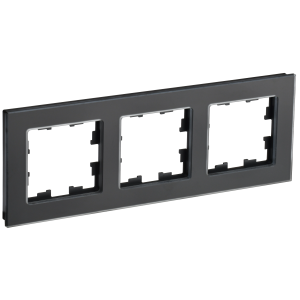 BRITE Рамка 3-местная РУ-3-2-Бр стекло черный матовый IEK