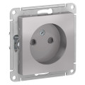 ATLASDESIGN РОЗЕТКА без заземления со шторками, 16А, механизм, АЛЮМИНИЙ ATN000349