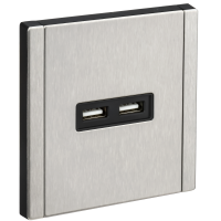 FORTE&PIANO Розетка USB A+A 3,1А FP749M металл никель IEK