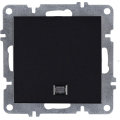 Arvia Electric, L/K Механизм, Выключатель одноклавишный с подсветкой, (черный)