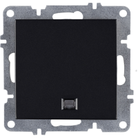 Arvia Electric, L/K Механизм, Выключатель одноклавишный с подсветкой, (черный)