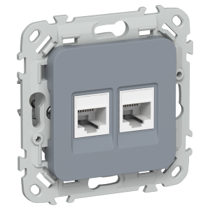 FLITE Розетка 2-местная компьютерная RJ45 категория 6 UTP РК6-2-0-ФлМ маренго IEK