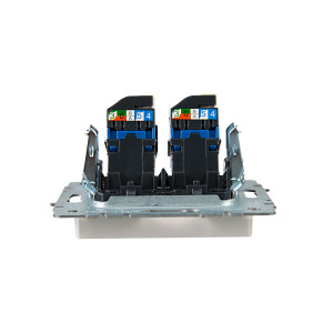 BRITE Розетка компьютерная двойная RJ45 кат.6 РК11-2-БрЖ жемчуг IEK