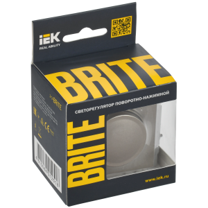 BRITE Светорегулятор поворотно-нажимной 600Вт СС10-1-0-БрШ шампань IEK