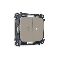 MO364035 Комплект механизма 2-кл проходного выключателя с подсветкой 5600K OMEGA Серо-бежевый матовый QUANT OP3640, VM120, G25W AMBRELLA VOLT