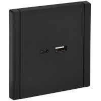 FORTE&PIANO Розетка USB A+C 18Вт FP151 черный IEK