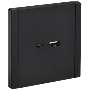 FORTE&PIANO Розетка USB A+C 18Вт FP151 черный IEK