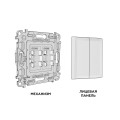 MA503030 Комплект механизма 2-клавишного перекрестного выключателя 10A-250V ALFA Сталь матовый QUANT AP5030, VM125 AMBRELLA VOLT