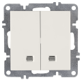 Arvia Electric, L/K Механизм, Выключатель двухклавишный с подсветкой, (белый)