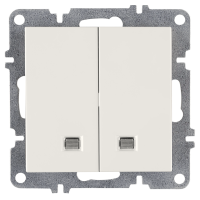 Arvia Electric, L/K Механизм, Выключатель двухклавишный с подсветкой, (белый)