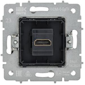 BRITE Розетка HDMI РHDMI-0-БрГН металл хром/никель IEK