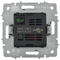 BRITE Розетка USB A+C 18Вт РЮ11-1-БрГН металл хром/никель IEK