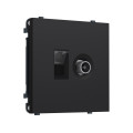 MS992510 Комплект механизма розетки компьютерной + TV оконечной SIGMA Черный Мягкое касание RJ-45 CAT6/50-870MHz 1dB с/ш QUANT PRO (SP9925, PR195)