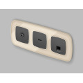 MO912005 Комплект мех-ма компьютерной розетки RJ-45 экранированной с автоматической защитной шторкой OMEGA Графит Мягкое касание QUANT OP9120, VM185 AMBRELLA VOLT