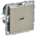BRITE Розетка USB C 65Вт высокоскоростная зарядка РЮ12-1-БрШ шампань IEK