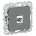 FLITE Розетка компьютерная RJ45 категория 6 UTP РК6-1-0-ФлМА мокрый асфальт IEK