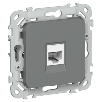 FLITE Розетка компьютерная RJ45 категория 6 UTP РК6-1-0-ФлМА мокрый асфальт IEK