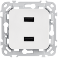 FLITE Розетка USB A+A 3,1А РЮ-2-ФлБ белый IEK