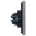 FORTE&PIANO Выключатель 1-клавишный проходной с индикацией 10А FP504 сталь IEK
