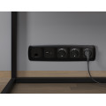 MO812005 Комплект механизма компьютерной розетки RJ-45 экранированной с автоматической защитной шторкой OMEGA Черный матовый QUANT OP8120, VM185 AMBRELLA VOLT