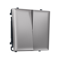 MS503010 Комплект механизма 2-кл выключателя SIGMA Сталь матовый 10A-250V QUANT PRO (SP5030, PR115)