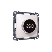 MA205810 Комплект механизма терморегулятора с цифровым дисплеем с подсветкой и датчиком для теплого пола 16A-250V ALFA Жемчуг QUANT (AP2058, VM1385) AMBRELLA VOLT