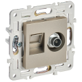 SKANDY Розетка двойная TV+RJ45 кат.6 SK-A15Sh шампань IEK