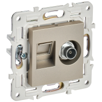 SKANDY Розетка двойная TV+RJ45 кат.6 SK-A15Sh шампань IEK