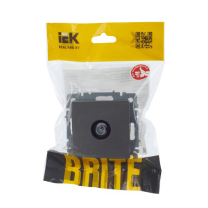 BRITE Розетка TV проходная РТВ10-0-БрС сталь IEK