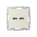 BRITE Розетка USB A+A 5В 3,1А РЮ10-1-БрКр бежевый IEK