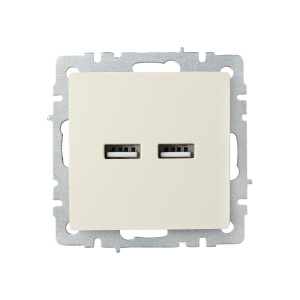 BRITE Розетка USB A+A 5В 3,1А РЮ10-1-БрКр бежевый IEK