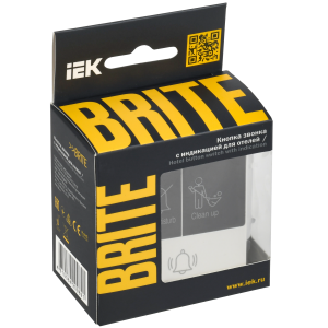 BRITE Кнопка звонка с индикацией для отелей 10А ВС10-1-9-БрЖ жемчуг IEK