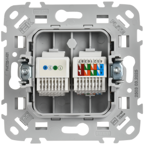 FLITE Розетка 2-местная RJ45/RJ11 категория 5Е/3 UTP РКТ5е/3-2-0-ФлБ белый IEK