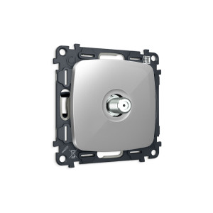 MO413050 Комплект механизма TV розетки SAT 5-2400MHz 3.5dB OMEGA Серебро глянец QUANT OP4130, VM215 AMBRELLA VOLT